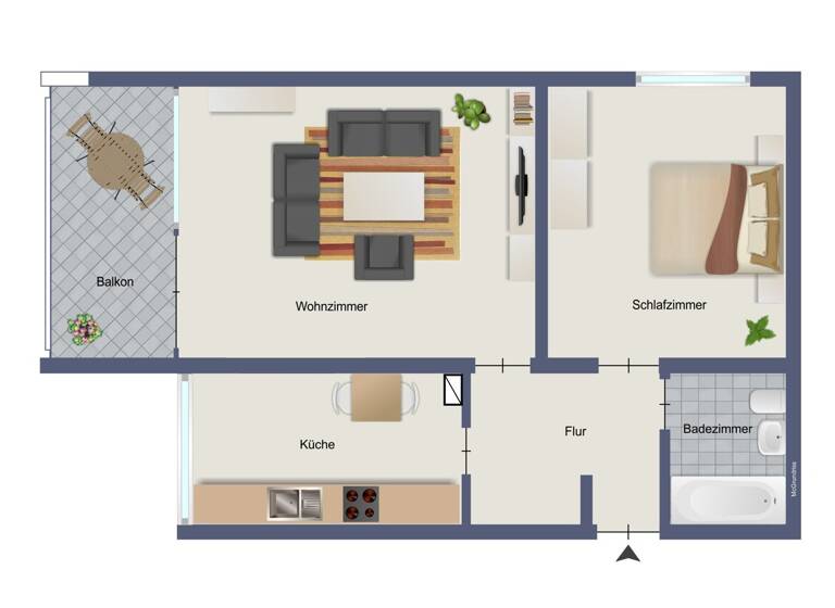 Wohnung zum Kauf 190.000 € 2 Zimmer 56,5 m² 2. Geschoss Haidach Pforzheim 75181