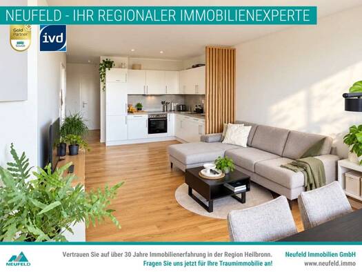 Wohnung zur Miete 1.165 € 2,5 Zimmer 69,7 m² frei ab sofort Degmarner Straße 15 Oedheim Oedheim 74229