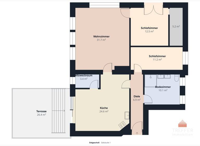 Wohnung zum Kauf 376.000 € 3 Zimmer 104,4 m² EG Ebbs 6341