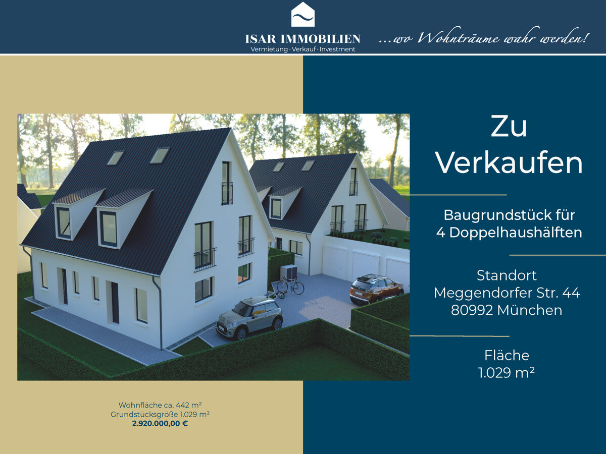 Grundstück zum Kauf 2.920.000 € 1.029 m²<br/>Grundstück Meggendorfer Str. 44 Alt Moosach München 80992