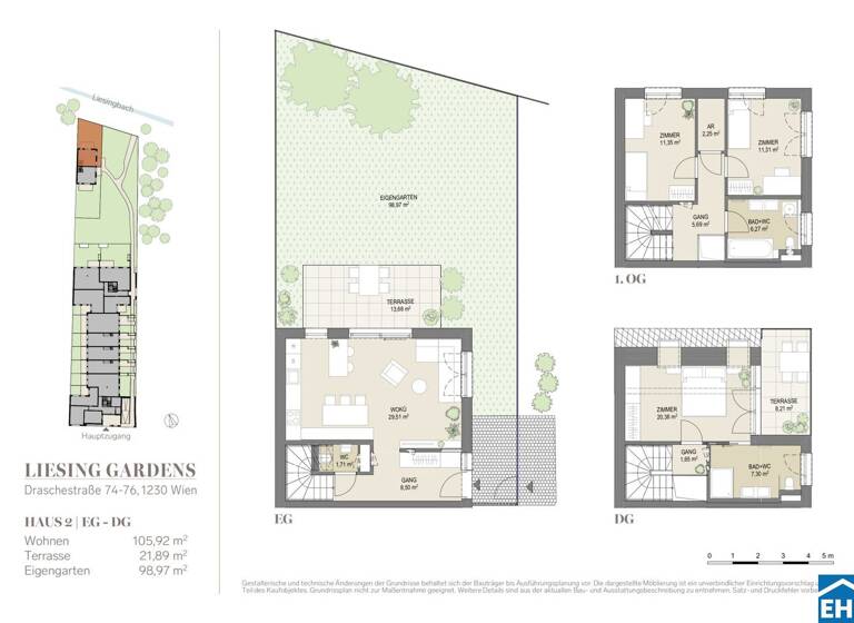 Haus zum Kauf - Erstbezug 719.100 € 4 Zimmer 105,9 m² Draschestraße Wien 1230