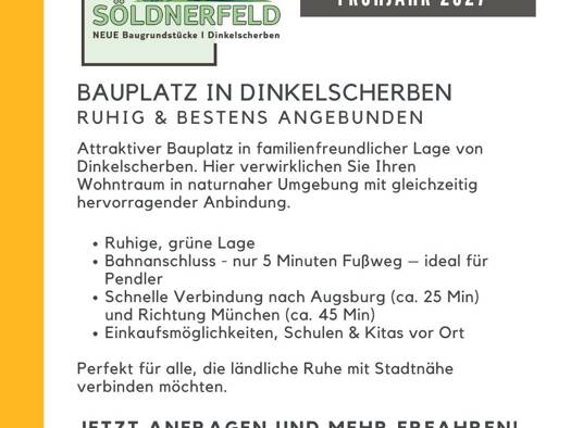 Grundstück zum Kauf provisionsfrei 195.000 € 500 m² Grundstück Dinkelscherben 86424