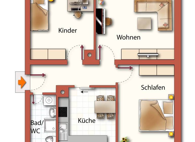 Wohnung zum Kauf 198.000 € 3 Zimmer 67 m² 1. Geschoss Singen Singen (Hohentwiel) 78224