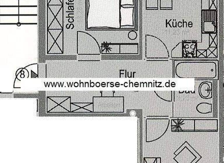 Wohnung zur Miete 310 € 2 Zimmer 49,8 m² 2. Geschoss frei ab sofort Ebersdorfer Str. 33 we 26 Ebersdorf Chemnitz 09131