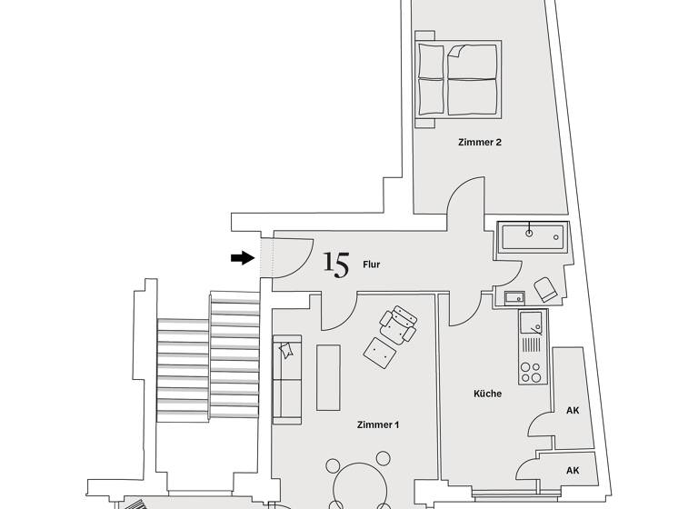 Wohnung zum Kauf 268.400 € 2 Zimmer 68 m²<br/>Wohnfläche 3.<br/>Geschoss Badensche Straße 32 Wilmersdorf Berlin 10715