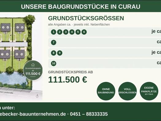 Grundstück zum Kauf provisionsfrei 111.500 € 444 m² Grundstück Lübecker Landstraße 14 Curau Stockelsdorf 23617