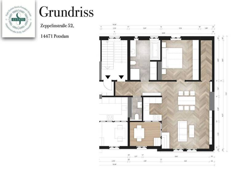 Wohnung zum Kauf - Erstbezug provisionsfrei 442.500 € 2,5 Zimmer 73 m² 5. Geschoss Zeppelinstraße 52 Potsdam West Potsdam 14471