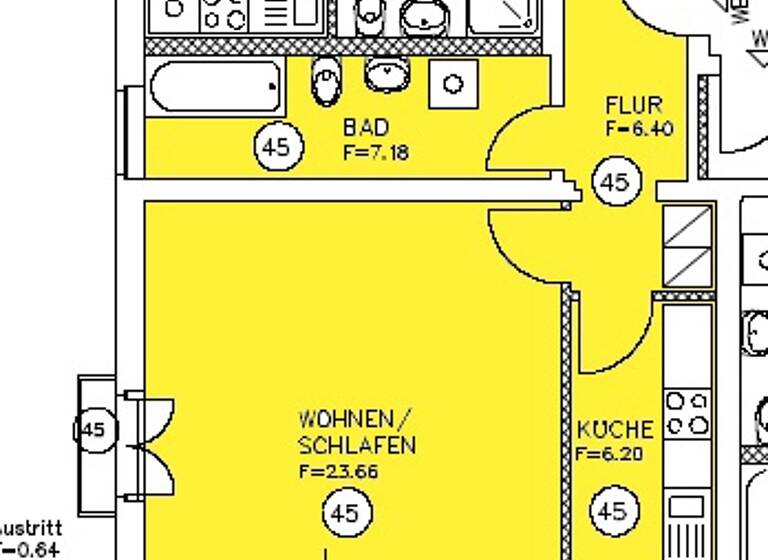 Studio zur Miete 285 € 1 Zimmer 43,8 m² frei ab 01.05.2026 Große-Diesdorfer-Str. 6-11 Stadtfeld Ost Magdeburg 39108