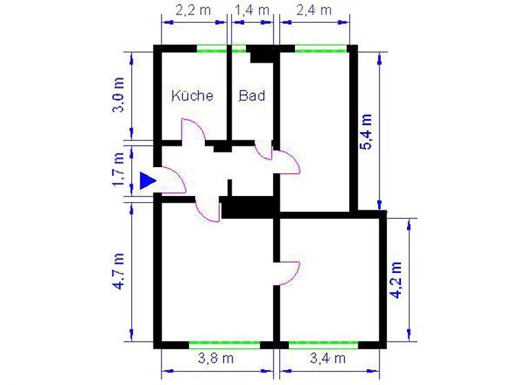 Wohnung zur Miete 454 € 3 Zimmer 62,2 m² EG Otto-von-Guericke-Str. 31 Altstadt Magdeburg 39104