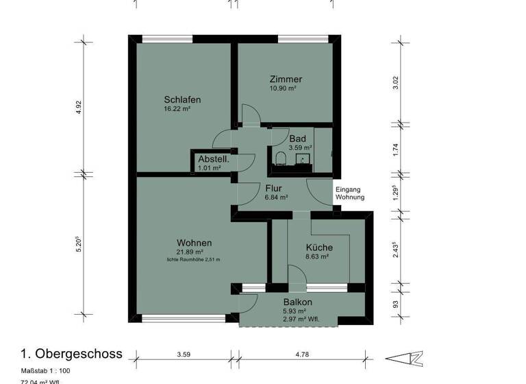 Wohnung zum Kauf 169.000 € 3 Zimmer 73 m² Mittelshuchting Bremen 28259