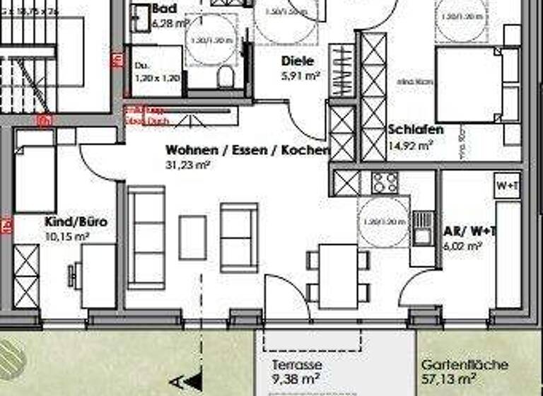 Wohnung zur Miete - Erstbezug 1.110 € 3 Zimmer 79,1 m² EG Bocholt 46397