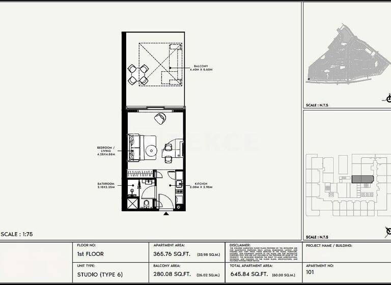 Studio zum Kauf 194.000 € 1 Zimmer 46 m² 1. Geschoss Dubai