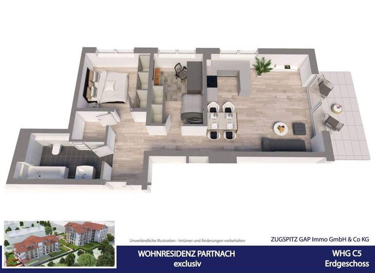 Terrassenwohnung zur Miete - Erstbezug 1.445 € 3 Zimmer 71,8 m² EG Partenkirchen Garmisch-Partenkirchen 82467