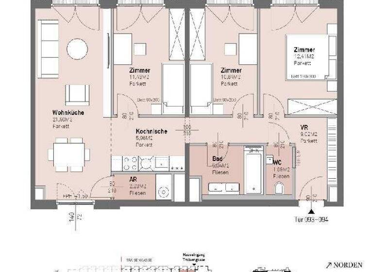 Wohnung zum Kauf - Erstbezug 634.700 € 4 Zimmer 80,3 m² frei ab 30.06.2028 Wien,Brigittenau 1200