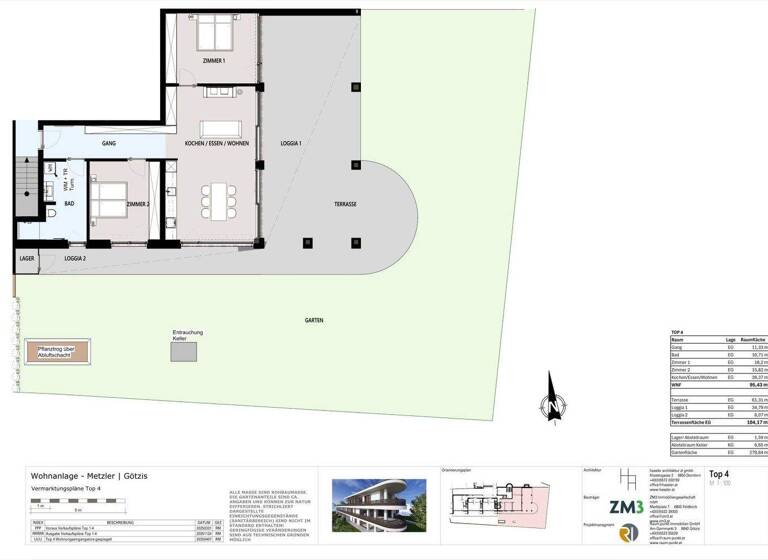 Wohnung zur Miete - Erstbezug 1.786 € 3 Zimmer 95,4 m² EG frei ab 01.04.2026 Feldgasse 6 Götzis 6840