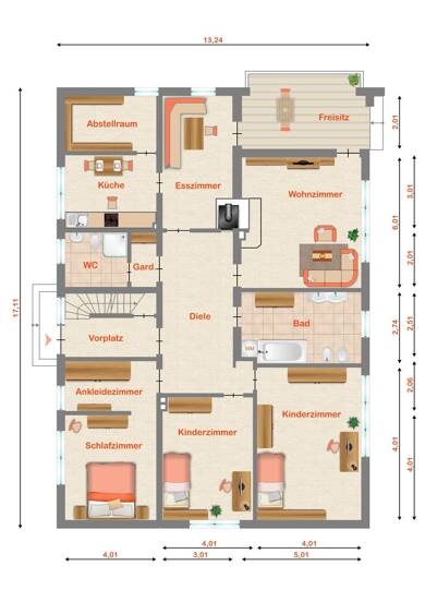 Wohnung zur Miete 1.140 € 5 Zimmer 168 m² Gundelsheim 96163