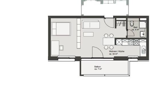 Wohnung zur Miete 520 € 2 Zimmer 42 m² Weinweg 55 Westenviertel Regensburg 93049