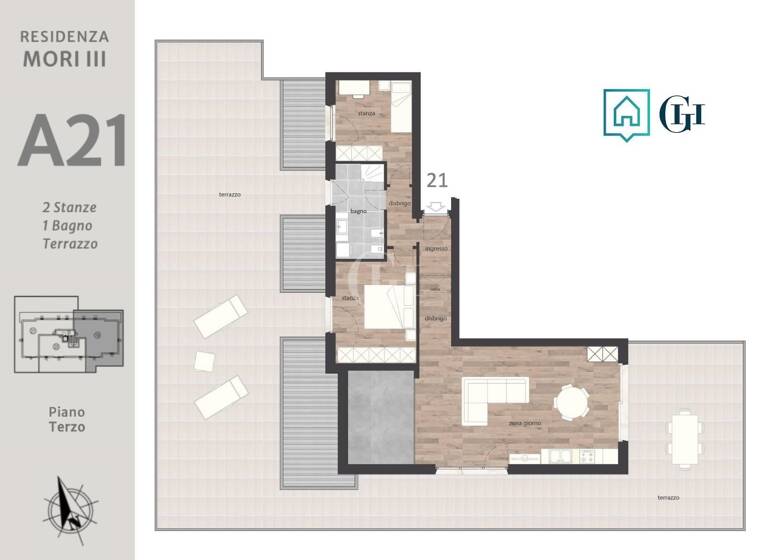 Penthouse zum Kauf - Erstbezug 450.000 € 3 Zimmer 101 m² 3. Geschoss frei ab sofort Via del Garda 47 Mori 38065