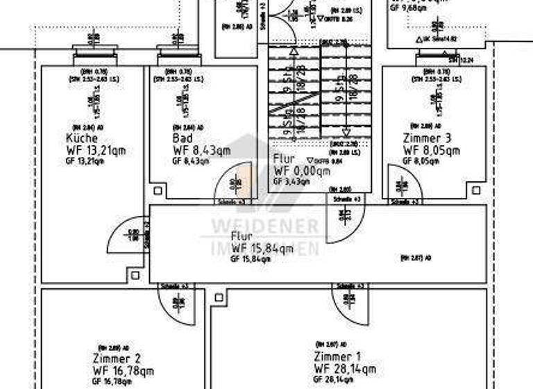 Wohnung zur Miete 615 € 4 Zimmer 90,5 m² 3. Geschoss Plauensche Straße 152 Pforten Gera 07551