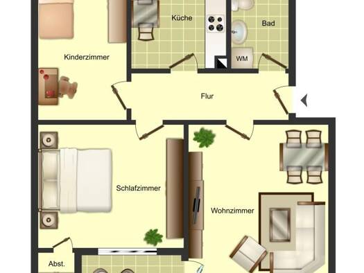 Wohnung zur Miete 499 € 3,5 Zimmer 67 m² 1. Geschoss frei ab 25.10.2026 Görlitzer Straße 15 b Mitte Bergkamen 59192