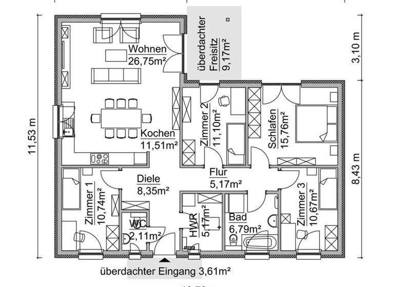 Bungalow zum Kauf 305.200 € 5 Zimmer 126,9 m² 678 m² Grundstück Bad Schmiedeberg 06905