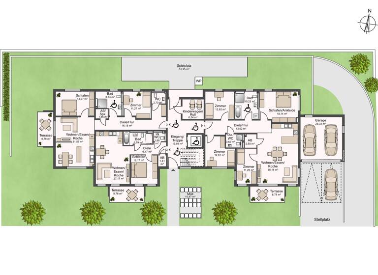 Wohnung zum Kauf 522.750 € 3,5 Zimmer 89 m²<br/>Wohnfläche EG<br/>Geschoss Bad Wimpfen Bad Wimpfen 74206