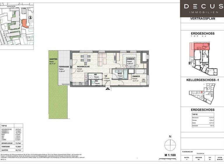 Wohnung zur Miete 848 € 3 Zimmer 73,8 m² EG Teufelhof St. Pölten 3100