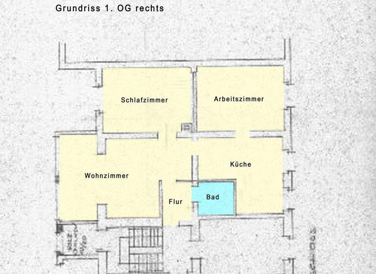Wohnung zur Miete 450 € 3 Zimmer 68,5 m² 2. Geschoss Werderstraße 16 Untermeiderich Duisburg 47137