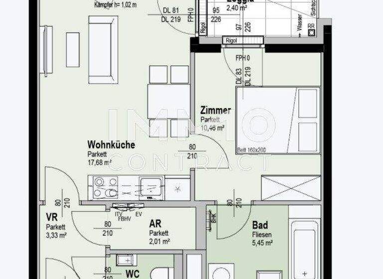 Wohnung zum Kauf - Erstbezug 289.300 € 2 Zimmer 42,8 m² 3. Geschoss Wien 1210