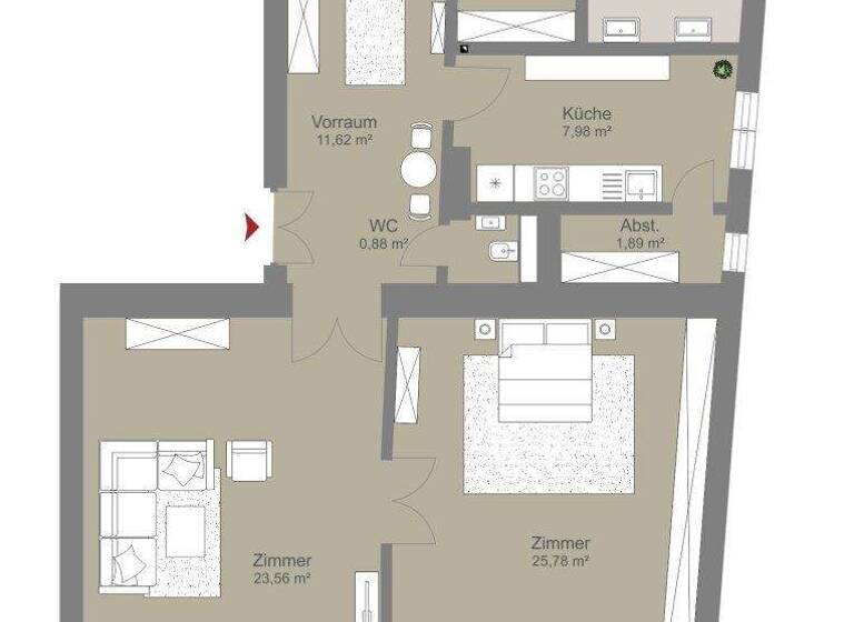 Wohnung zum Kauf 449.000 € 3 Zimmer 80,8 m² 1. Geschoss Wien 1130