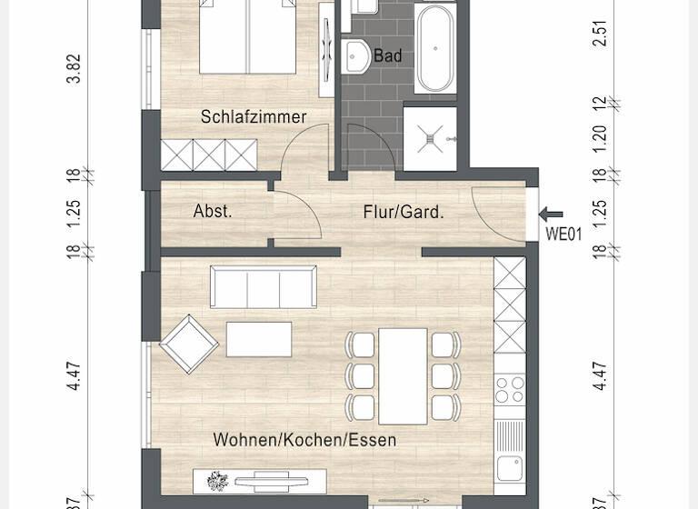 Wohnung zum Kauf 240.800 € 2 Zimmer 60,2 m²<br/>Wohnfläche Oppenrod Buseck / Oppenrod 35418
