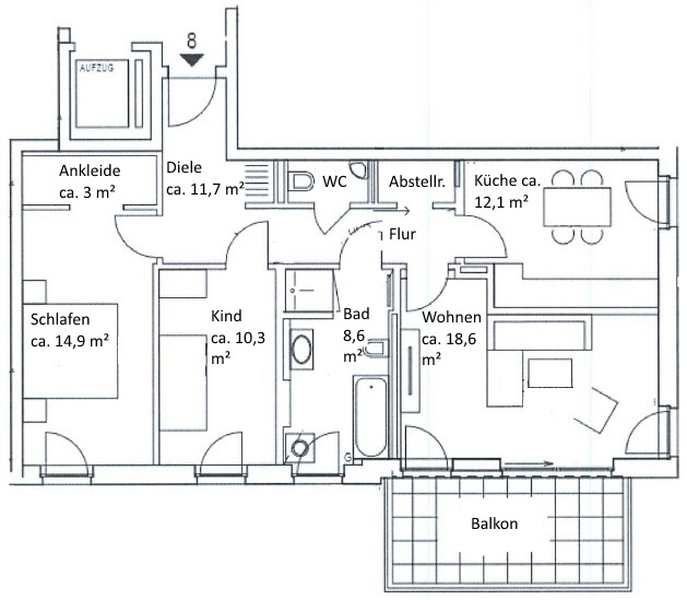 Wohnung zum Kauf provisionsfrei 120.000 € 3 Zimmer 89 m²<br/>Wohnfläche ab sofort<br/>Verfügbarkeit Elfriede-Lohse-Wächtler-Str. Striesen-Süd (Haenel-Clauß-Platz) Dresden 01309