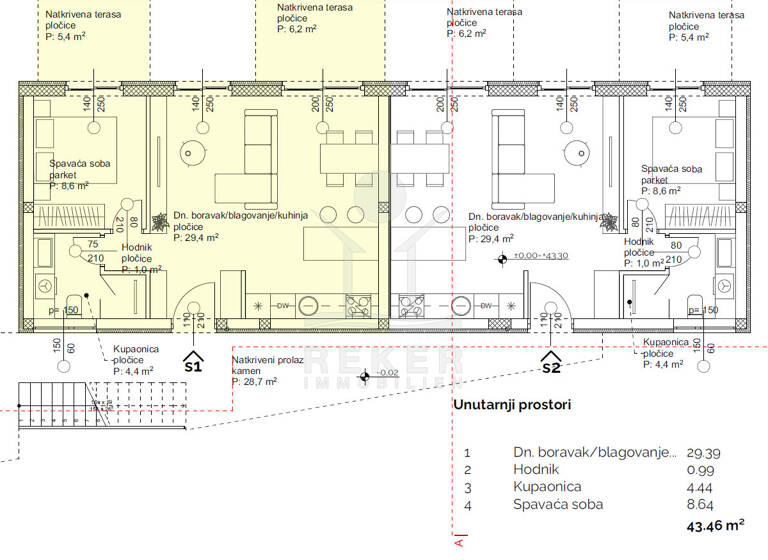 Wohnung zum Kauf - Erstbezug 249.000 € 2 Zimmer 55,1 m² EG Bilice 22000
