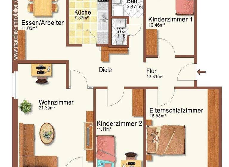 Wohnung zum Kauf 349.000 € 5 Zimmer 100 m² 3. Geschoss Friedrichshafen 88046