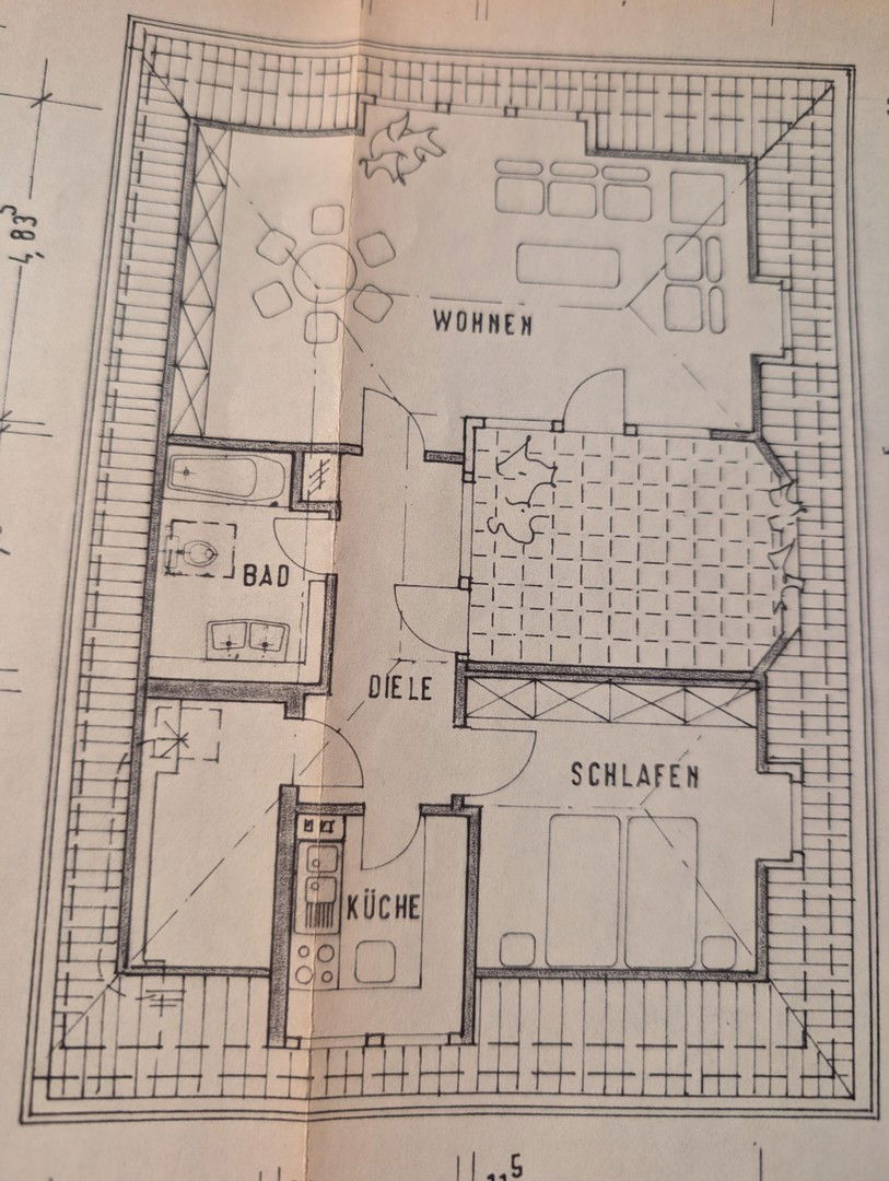 Wohnung zur Miete 990 € 2 Zimmer 77 m²<br/>Wohnfläche 2.<br/>Geschoss 01.04.2025<br/>Verfügbarkeit Hitdorf Leverkusen 51371