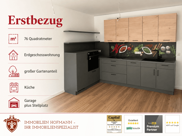 Wohnung zur Miete - Erstbezug 885 € 3 Zimmer 76,9 m² EG frei ab 01.10.2026 Mammingerschwaigen Mamming 94437