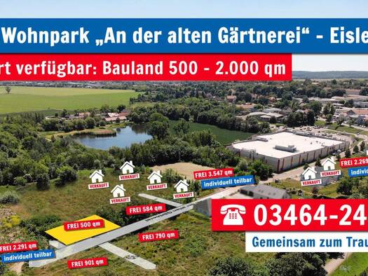Grundstück zum Kauf provisionsfrei 39.990 € 500 m² Grundstück An der alten Gärtnerei Lutherstadt Eisleben Eisleben 06295