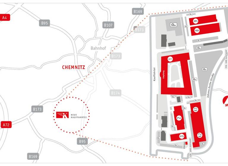 Bürogebäude zur Miete provisionsfrei 7,50 € 520 m² Bürofläche Neue Kauffahrtei 25 Altchemnitz Chemnitz 09120