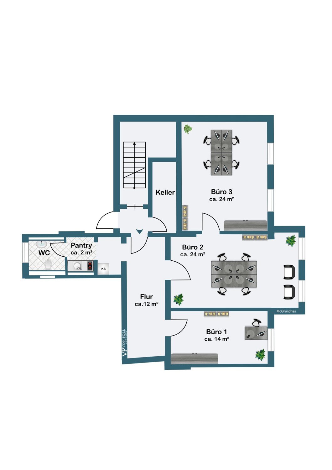 Bürofläche zur Miete 15 € 80 m²<br/>Bürofläche Nördliche Innenstadt Potsdam 14469