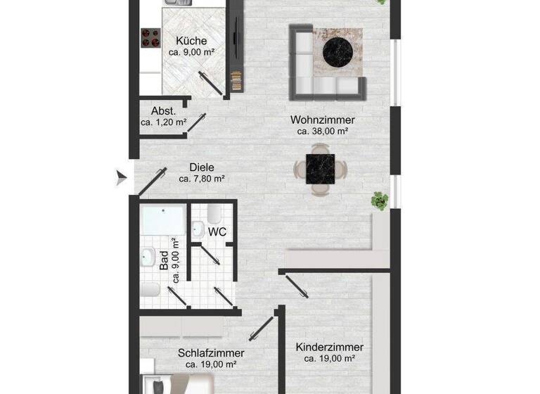 Terrassenwohnung zur Miete 2.270 € 3 Zimmer 122 m² EG Volksdorf Hamburg 22359