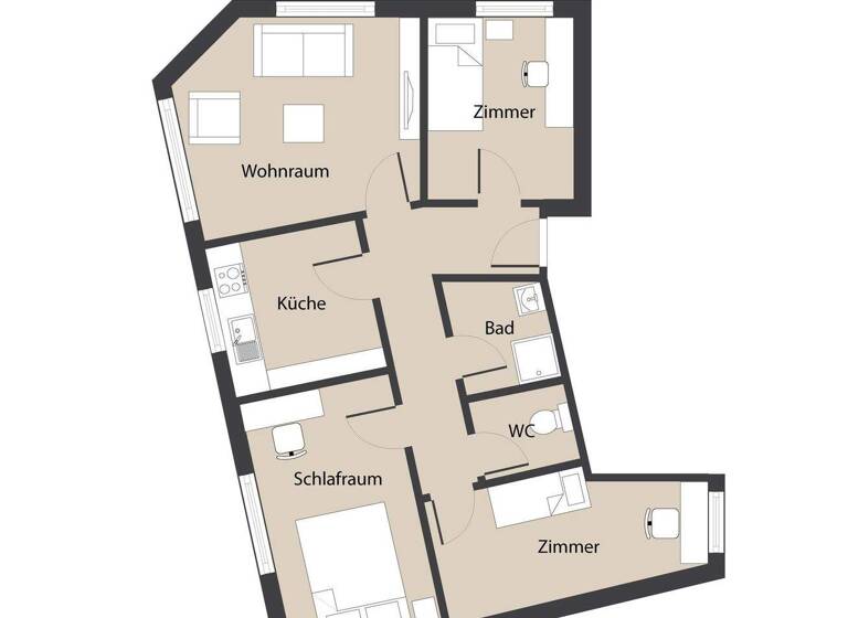Wohnung zum Kauf 400.000 € 4 Zimmer 79 m² 1. Geschoss Stühlinger Freiburg im Breisgau 79106