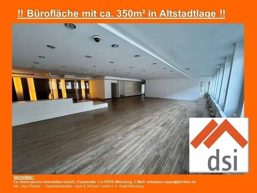 Bürofläche zur Miete provisionsfrei 3.500 € 7 Zimmer 350 m² Bürofläche Eichhornstr.28 Theaterstr.14 Altstadt Würzburg 97070