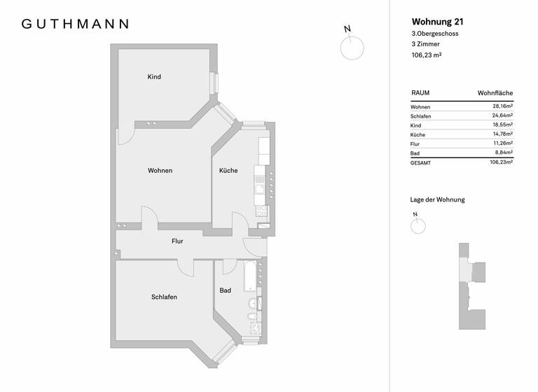 Wohnung zum Kauf 629.000 € 3 Zimmer 106,2 m²<br/>Wohnfläche 3.<br/>Geschoss Friedrichshain Berlin 10247
