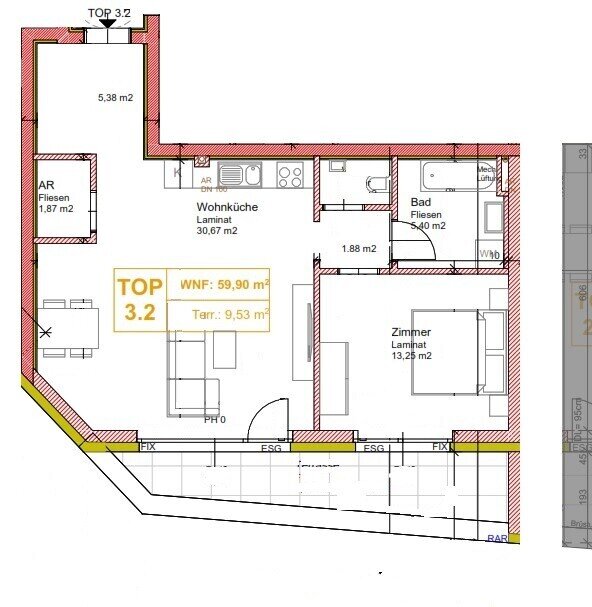 Wohnung zum Kauf 300.000 € 2 Zimmer 59,9 m²<br/>Wohnfläche 1.<br/>Geschoss Münichsthal 2122