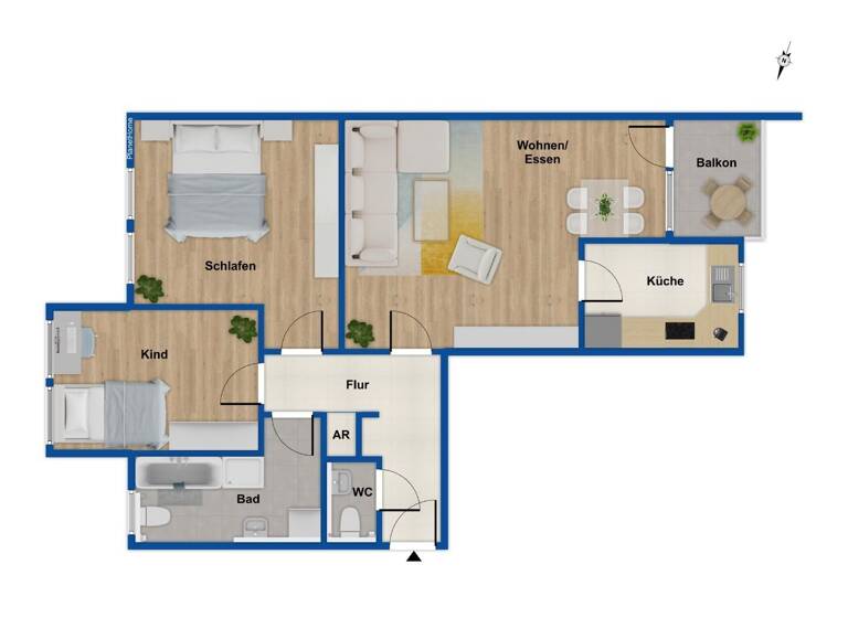 Wohnung zum Kauf 165.000 € 3 Zimmer 72,7 m²<br/>Wohnfläche 1.<br/>Geschoss Ellwangen Ellwangen (Jagst) 73479