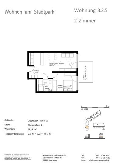 Wohnung zum Kauf provisionsfrei als Kapitalanlage geeignet 316.000 € 2 Zimmer 58,2 m² Unghauser Straße 10 Burghausen Burghausen 84489