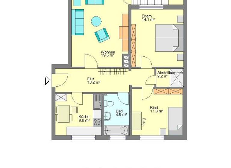 Wohnung zur Miete 649 € 3 Zimmer 74 m² 2. Geschoss frei ab 15.04.2026 Sudetenstraße 44 Innenstadt Herford 32049