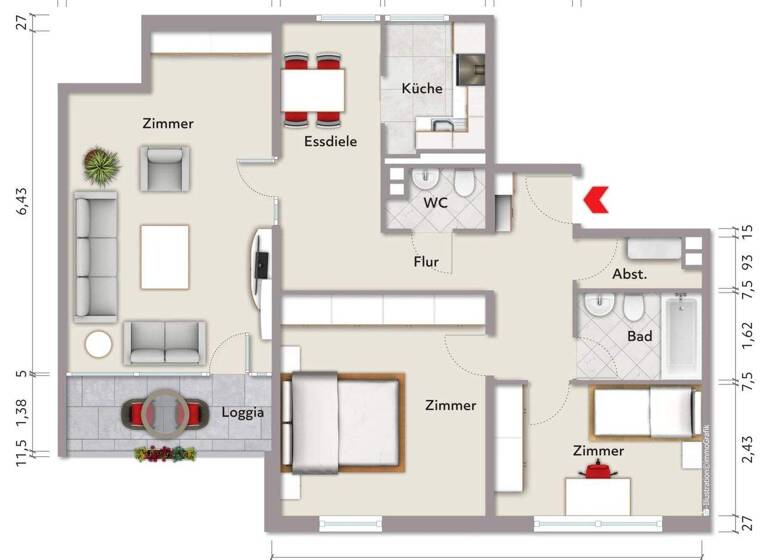 Wohnung zum Kauf 235.000 € 3 Zimmer 80,4 m² Kleinholthausen Dortmund 44225