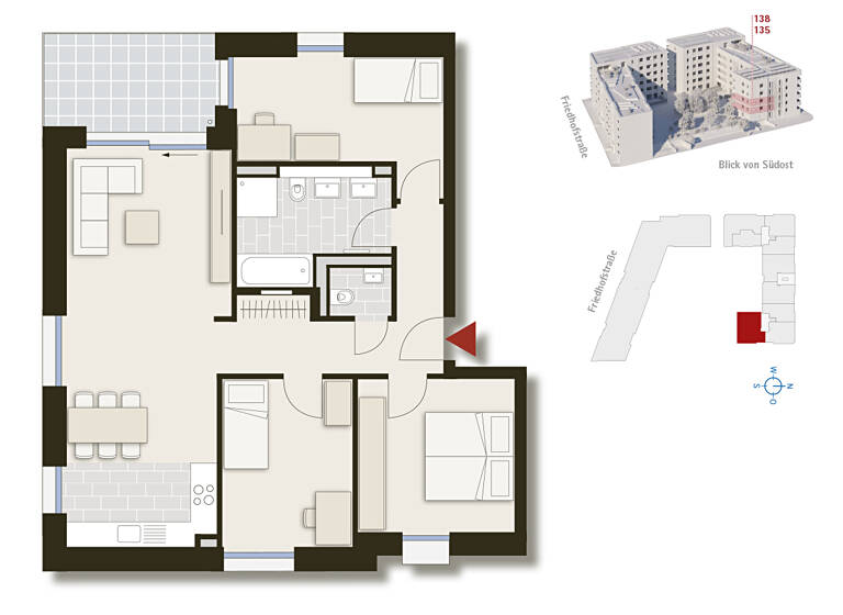 Wohnung zum Kauf provisionsfrei 749.000 € 4 Zimmer 93,9 m²<br/>Wohnfläche 2.<br/>Geschoss Friedhofstraße 12 Nord Stuttgart 70191