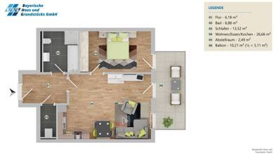 Wohnung zum Kauf - Neubau provisionsfrei 201.630 € 2 Zimmer 60,8 m² 1. Geschoss Winzer Winzer 94577